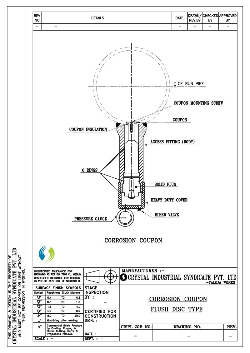 Flush Disc Corossion Coupon