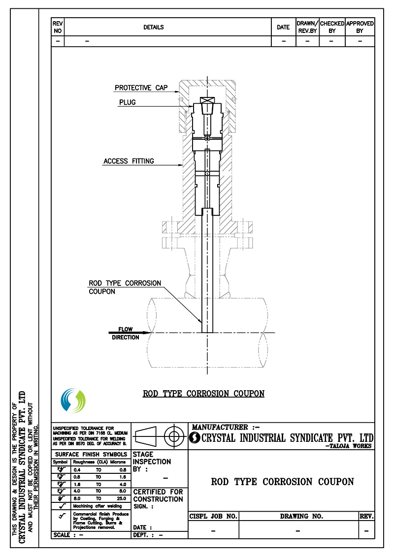 Rod Type Corrosion Coupons