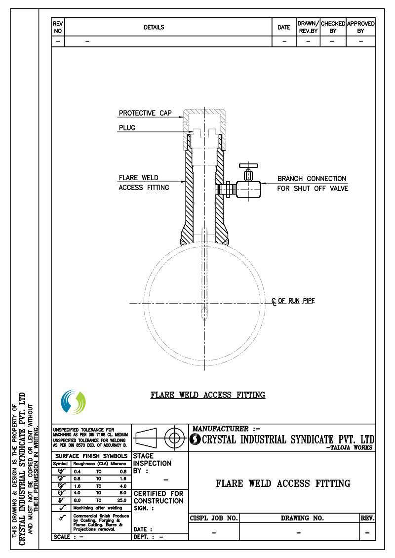 Flare Weld Access Fitting